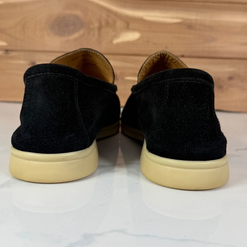 Loro Piana Summer Walk Black Suede Loafers Mens 41/ US 9  Made in Italy Luxury